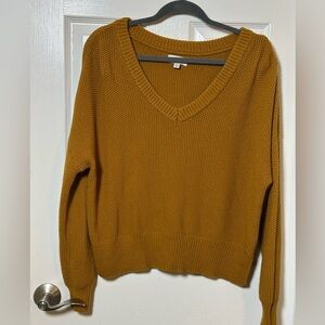 Cozy Pumpkin V-Neck Sweater